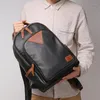 Sırt çantası yüksek kaliteli moda orijinal deri erkekler çanta öğrenci okul çantası günlük erkek sırt çantası büyük sırt çantası siyah