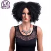 Wigs MSIWIGS Synthetic Woman Curly Wig for Black Women African American Afro Short Black Wig Heat Resistant Fiber