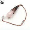 Colliers de pendentif yjxp 1 pcs Naturel Stone mélangé Reiki guérison Pendule Pendants 12 Crystal Dowshing Bijoux