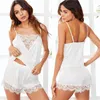 Huis kleding dames vrouwen shorts sets satijn kanten slaapkleding lingerie 2 stks elastische suspener sexy strap pyjama set