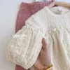 Set di abbigliamento 2024 Korea Spring Autumn's Baby's Girls 'Shirt Pant 2pcs Set Billy Girl Outfit Copia a maniche lunghe alla moda