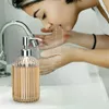 Dispensateur de savon liquide Organisateur de salle de bain claire grande bouteille en verre manuel de 18 oz