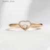 Anelli a cluster 2023 Nuovo Rose Gold Love Ring Womens Fashion Simple Brand Brand Jewelry Party Coppia Gift L240402