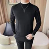 Mens Sweaters Autumn And Winter Sweater Base Line Slim-Fit Plover Half High Neck Collar Color Matching Drop Delivery Apparel Clothing Dh8Nq