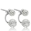 Boucles d'oreilles Promotion Shambhala Double boule Design 925 couleur argent Sterling dames pour femmes bijoux cadeau d'anniversaire Oorbellen