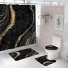 Rideaux de douche Set Set Salle Bathroom Decor Accessoires 4 pièces modernes 3D Print avec tapis antidérapant Soft