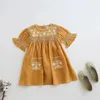 Robe d'apo d'été pour filles broderie jupe enfant princesse robes de vacances vestiges pour enfants de 2 à 8 ans 240403