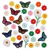 Party Decoration 39pcs Flower Iron-On Embroidery Patch Sunflower Cute Sewing Applique Clothes Large Color Decorative Clothing Diy