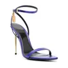 calcanhar tomlies fordlies 23s marca mulher sandal sandal shanes sandal cadeado metálico sandálias de couro alto pontudo sandálias nuas designer de luxo