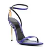 Dress Shoes Heels Padlock Pointy Naked Sandal Pointy Toe Shape Shoes Women Designer Buckle Ankle Strap Heeled High Heel tom fords Sandals eu35-42