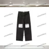 Xinxinbuy Männer Frauen Designer Pant Paris Knie Blumenbrief Stickerei Denim Spring Sommer Casual Hosen Schwarz Blau XS-3XL