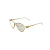 Luxury Lunettes de soleil Designer MM Top Gold Silk Edge Fine Civic Ladies Mirror Cadre 53UV LINGYANG WHITE MOUNOIL Tempérament anti-bleu Light Myopia Mirror Mirror