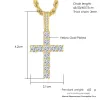 Hiphop Cross Pendant Collier pour femmes bijoux Déclaration féminine Men Iced Chain Out Gold Color Homme Bijoux