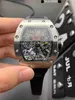 Regardez le mouvement en céramique de mouvement suisse de qualité supérieure avec diamant nouveau chronographe RM1103 kvmovement miroir en verre cristallin Titanium pour faire le caoutchouc