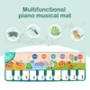 Musical Piano Mat for Kids 110x36cm Floor Keyboard Dance Mat with 8 Animal Sounds Baby Mat Preschool Educational Toys 240422