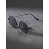 1pc Classic Metal Geometric Frame Black Sunglasses for Men Fishing Driving Daily Accessories