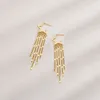 Stud Earrings Star Tassel For Women Girl Long Chain Earring Korean Fashion Silver Color Party Jewelry Gift