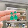 Boucles d'oreilles QTT 2022 Fashion Elegant Sleed Earring Bringle Paraiba Emerald Tourmaline Boucles d'oreilles pour femmes Boucles d'oreilles Perles Jewelry Gift 12 * 16