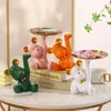 NORTHEUINS Resin Bear Empty Pocket House Entry Decoration Tray Keys Receiver Storage Figurines for Interior Home Object Statues 240318