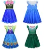 Sneeuwkoningin 2 Baby Girl Princess Dress For Kids Party Cosplay Kostuum Kinderen Vlieg Mouw RUFF ALINE JURKEN KINDEREN KLEDING2529721