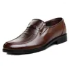 Casual Shoes Men skóra Formal Business Male Office Flat Oxford Oddychający impreza z okazji ślubu