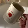 Mokken Xiao Man Taille Keramische Mok Leuk Meisje Paar Cup Cadeau Met Hand Kantoor Water Thee DIY