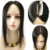 Toppers Ademende huid Silk Base Women Topper 9x14cm Handgemaakte Virgin Hairpiece Topper -clips in natuurlijke hoofdhuid
