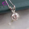 Provenza in oro bianco 14k 1carat Collana a ciondolo a diamante rotondo