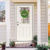 Fleurs décoratives artificiel couronne de bois bienvenue avec panneau en bois vert pour la porte d'entrée de la porte de la porte de la maison décoration
