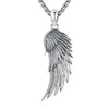 Titanyum çelik melek kanadı kolye kolye cazibesi kadınlar için melek mücevher hediyeleri kızlar erkekler 20 "zincir