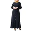 Abiti casual abito a maniche lunghe musulmane da donna Elegante Abaya Ramadan Pullover Spring Party sciolta per donne