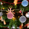 Decoratieve beeldjes 6pcs Kerstmishangbuispaarden Handgemaakte kerstdecoratie ornamenten Hiloday Party