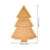 Plates Cutting Board Christmas Tree Tray Creative Dish Wooden Xmas Shaped Fruit