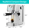 Koffiezetapparaten roestvrijstalen espressomachine met stoommelkschuim koffiezetapparaat cappuccino latte machine y240403