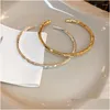 Bangle Minar Simple Gold Sier Color Metallic Bangles mässing PLEATED FÖR WIMAN MAN UNI Statement Casual Accessoarer Drop Delivery Jewelr Dhhbx