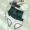 Kadın Panties Yüksek Bel 4 PCS Pamuk Vücut Şey Makinesi İç çamaşırı Nefes alabilen külot sevimli baskı kızları brifingler kadın iç çamaşırı