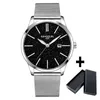 Montre-bracelets Black Starry Sky Watch for Men Fashion Steel Mesh Strap Quartz Quartz Busine de bracelet Simple UltraHin Round Clock Clock 2024