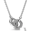 Colliers pendants Authentiques 925 Sterling Sier Hearts entrelacés Circle Pave Pave Moon Family Collier Infinity For Women Fashion JE DH3SN