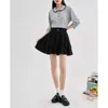 Urban Sexy Dresses Toyouth Women Skirt 2023 Spring A Line Elastic Waist Loose Bouffant Black Y2K Fashion Chic All-match Streetwear Miniskirt 2443