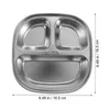 Bowls Compartment Plate Lunch Divided Serving Tray Dish Stainless Steel Kitchen Tableware Eating Dinner Camping Cutlery