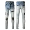 Man Jeans Designer Jean Purple Brand Skinny Slim Fit Luxury Hole Ripped Biker Pants Pant Stack Mens Womens Trend Trousers YT9I