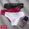 Bragas para mujeres 3 piezas/conjunto de tela de malla gran tamaño M-2xl ropa interior hueca sexy ropa interior transparente de baja altura