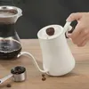 Los cafeteras se vierten espresso en un cuello hervidor de ganso de acero inoxidable, mango de madera de acero para la cafetería, hervidor de calatero de cafetera, accesorios de cafetería Y240403