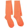 Женские носки, оранжевые чулки выше колена, обычные повседневные женские тканевые декоративные женские носки для