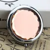 1pc Luxuskristall -Make -up -Spiegel tragbarer runder gefalteter Kompaktspiegel Gold Silber Pocket Mirror für personalisiertes Geschenk für den runden tragbaren Spiegel ausmacht