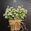 Decorative Flowers Elegant Wall Hanging Wreath Fake Basket Versatile Decoration
