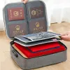 Document Organizer Briefcase 3-Layer Folder Holder Men's Women's Bag Cover Purse Passport Home Safe Functional File Storage Case