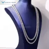 Tianyu gems pure white gold material 4.5mm moissanite diamonds tennis necklace