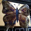 Party Decoration Metal Butterfly Wall Decor Glass Outdoor Art Sculpture Hanging Garden Decorations Gold For Home