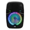 Dekorative Figuren QFX PBX-8074 8-Zoll-Tragbare Party Bluetooth-Lautsprecher mit Mikrofon-Fernbedienung Schwarz